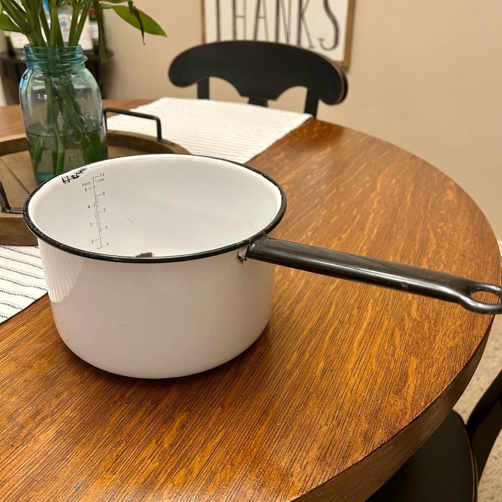 Vintage Enamelware Saucepan